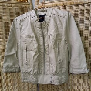 THERAPY Lane Crawford Jacket Beige Polyester Bomber Boho Biker Style 917782 L/36